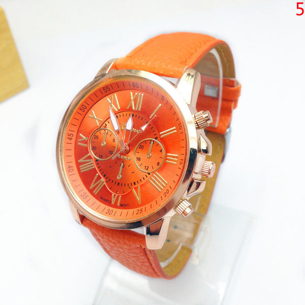 2015 New Free Shipping Watch Geneva PU Leather Analog Quartz Watches Dress Women Business Men Wristwatches Relogio Feminino