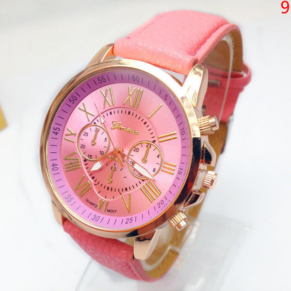 2015 New Free Shipping Watch Geneva PU Leather Analog Quartz Watches Dress Women Business Men Wristwatches Relogio Feminino