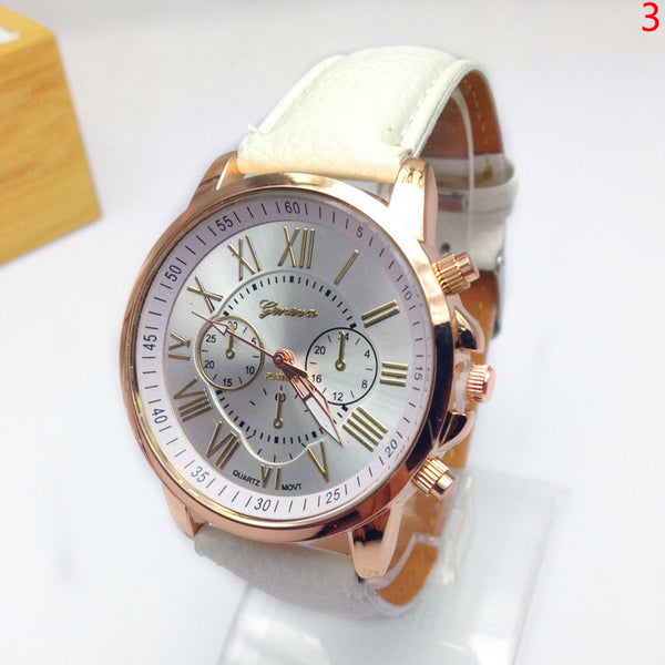 2015 New Free Shipping Watch Geneva PU Leather Analog Quartz Watches Dress Women Business Men Wristwatches Relogio Feminino