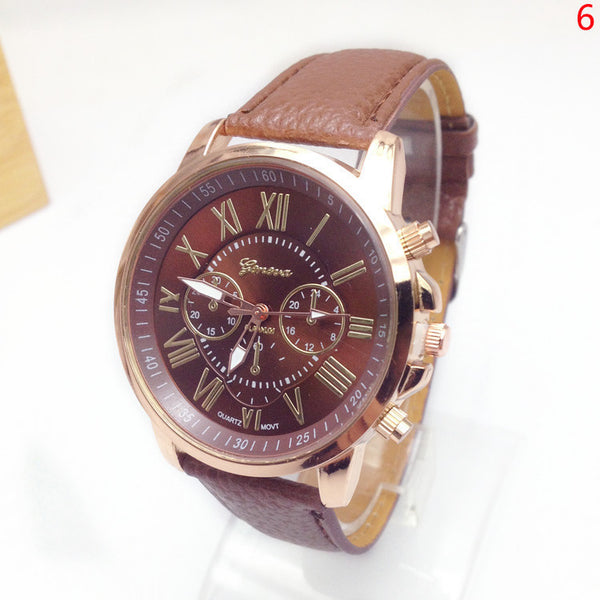 2015 New Free Shipping Watch Geneva PU Leather Analog Quartz Watches Dress Women Business Men Wristwatches Relogio Feminino