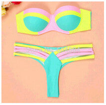 Bikinis Set woman 2015 bathing suits Sexy contract color Swimsuit Swimwear Women Push Up Fling Bikinis bkn099