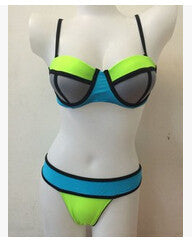 Bikinis Set woman 2015 bathing suits Sexy contract color Swimsuit Swimwear Women Push Up Fling Bikinis bkn099