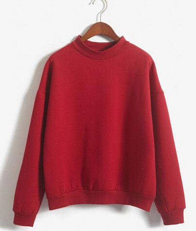 2015 women sweatshirt Europe and the United States candy color code loose long sleeve harajuku style pullover cashmere hoodies