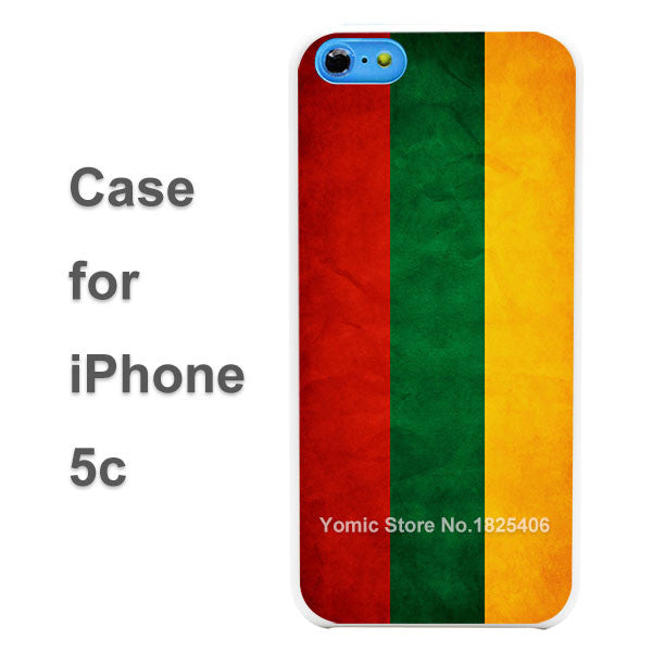 Lithuania Flag Design hard White Skin Case Cover for Apple iPhone 4 4s 4g 5 5s 5c 6 6s 6 Plus 6splus