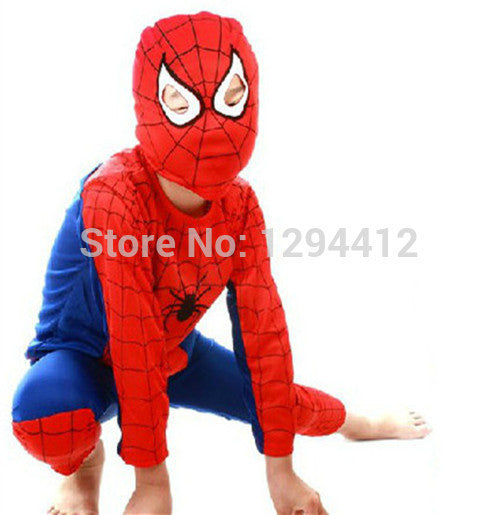 Free shipping spider-man black Spiderman superman batman zorro party cosplay costume kid's Halloween gift play clothes Hot sale