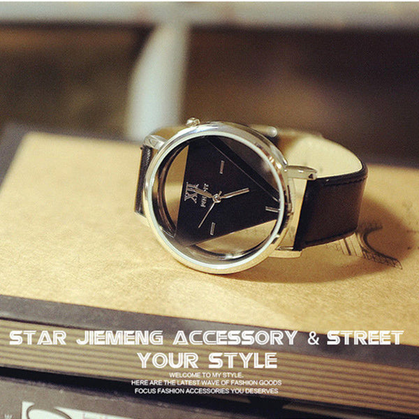 Hot 1 Pc Leather Band Stainless Steel Sport Analog Quartz Women Mens Wrist Watch