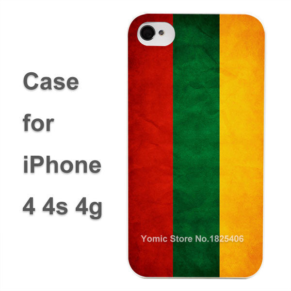 Lithuania Flag Design hard White Skin Case Cover for Apple iPhone 4 4s 4g 5 5s 5c 6 6s 6 Plus 6splus
