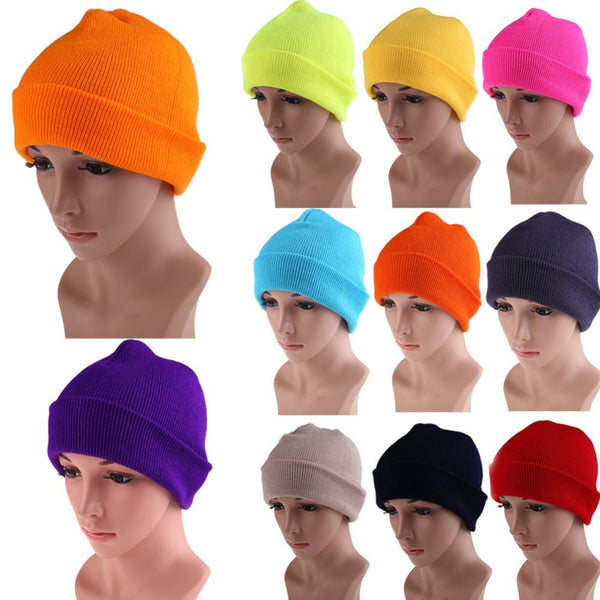 Men's Women Beanie Knit Ski Cap Hip-Hop Color Winter Warm Unisex Wool Hat EMS DHL Free Shipping Mail