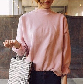 2015 women sweatshirt Europe and the United States candy color code loose long sleeve harajuku style pullover cashmere hoodies