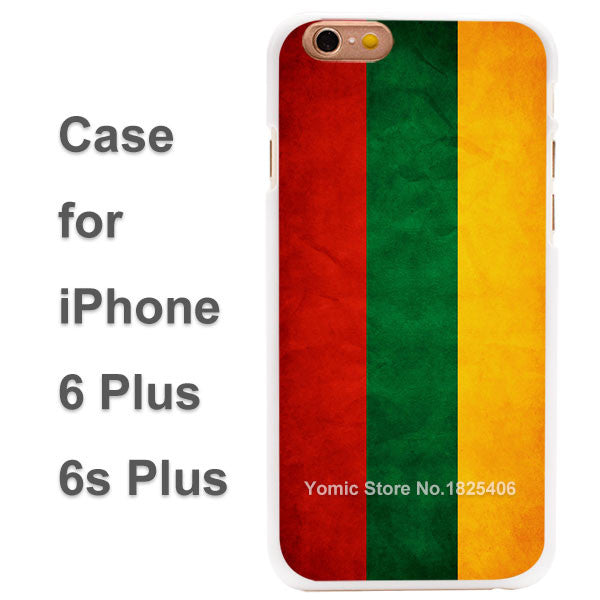 Lithuania Flag Design hard White Skin Case Cover for Apple iPhone 4 4s 4g 5 5s 5c 6 6s 6 Plus 6splus