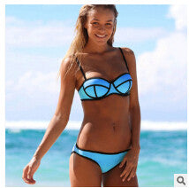 Bikinis Set woman 2015 bathing suits Sexy contract color Swimsuit Swimwear Women Push Up Fling Bikinis bkn099