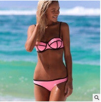 Bikinis Set woman 2015 bathing suits Sexy contract color Swimsuit Swimwear Women Push Up Fling Bikinis bkn099