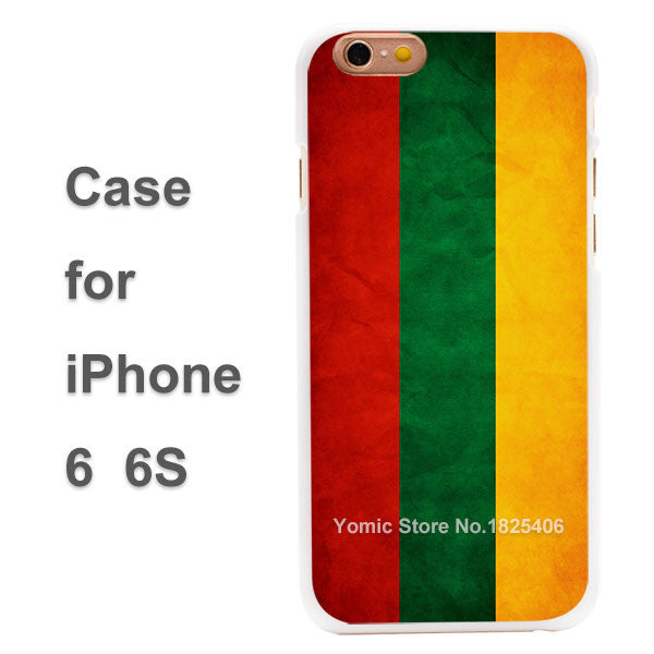 Lithuania Flag Design hard White Skin Case Cover for Apple iPhone 4 4s 4g 5 5s 5c 6 6s 6 Plus 6splus