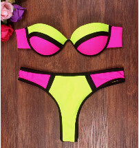 Bikinis Set woman 2015 bathing suits Sexy contract color Swimsuit Swimwear Women Push Up Fling Bikinis bkn099