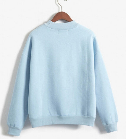 2015 women sweatshirt Europe and the United States candy color code loose long sleeve harajuku style pullover cashmere hoodies